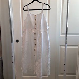 Gap Maternity White Apron Midi Dress